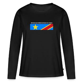 La République démocratique du Congo - T-shirt manches longues Premium bio Femme - noir - Devant - Julia (174cm)