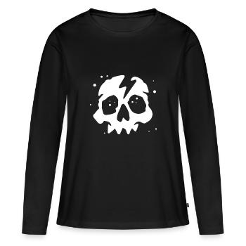 Crâne de foudre - T-shirt manches longues Premium bio Femme - noir - Devant - Julia (174cm)