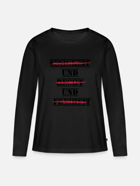 Einigkeit und Recht und Freiheit - Frauen Premium Bio Langarmshirt - Schwarz