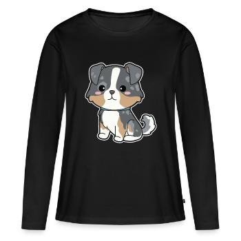Australian Shepherd - T-shirt manches longues Premium bio Femme - noir - Devant - Julia (174cm)