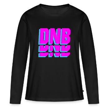 D ́N ́B - DNB - DRUM N’BASS - CADEAU - T-shirt manches longues Premium bio Femme - noir - Devant - Julia (174cm)