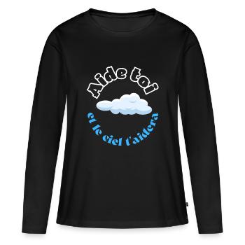 Aide toi et le ciel t aidera - T-shirt manches longues Premium bio Femme - noir - Devant - Julia (174cm)