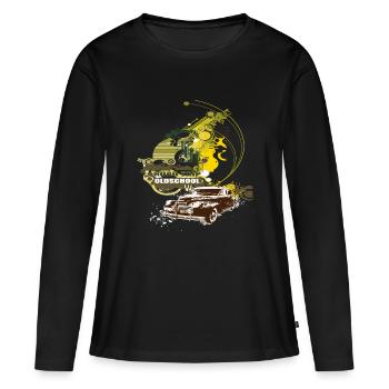 Old School - Frauen Premium Bio Langarmshirt - Schwarz - Vorne - Julia (174cm)