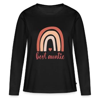 Celebrating the Best Auntie - Women's Premium Organic Long Sleeve Shirt - black - Front - Julia (174cm)