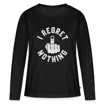 Je ne regrette rien - T-shirt manches longues Premium bio Femme - noir - Devant - Julia (174cm)