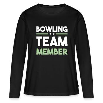 Équipe de bowling - T-shirt manches longues Premium bio Femme - noir - Devant - Julia (174cm)