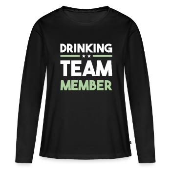 Équipe de consommation d’alcool - T-shirt manches longues Premium bio Femme - noir - Devant - Julia (174cm)