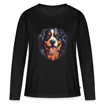 Bouvier bernois - T-shirt manches longues Premium bio Femme - noir - Devant - Julia (174cm)