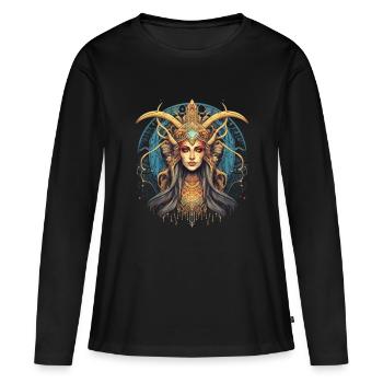 Fantasy Hohepriesterin - Frauen Premium Bio Langarmshirt - Schwarz - Vorne - Julia (174cm)