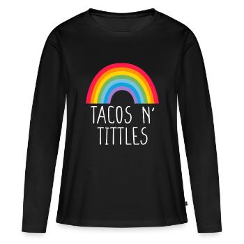 Tacos And Titties Drôle LGBT Gay Pride Lesbienne - T-shirt manches longues Premium bio Femme - noir - Devant - Julia (174cm)