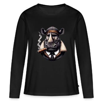 Animalistic Aviatorz #16 - Frauen Premium Bio Langarmshirt - Schwarz - Vorne - Julia (174cm)