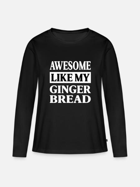 Genial wie meine Lebkuchen, Lebkuchen - Frauen Premium Bio Langarmshirt - Schwarz