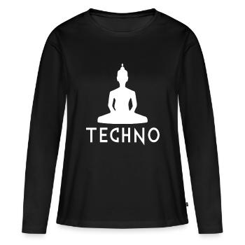 citation de musique techno - T-shirt manches longues Premium bio Femme - noir - Devant - Julia (174cm)