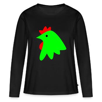 Coq - T-shirt manches longues Premium bio Femme - noir - Devant - Julia (174cm)