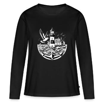 Paysage côtier Moin Moin - T-shirt manches longues Premium bio Femme - noir - Devant - Julia (174cm)
