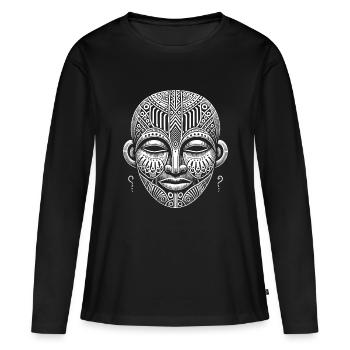 Masque - T-shirt manches longues Premium bio Femme - noir - Devant - Julia (174cm)