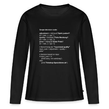 Astronomy Scope Decision Code Telescope - Women's Premium Organic Long Sleeve Shirt - black - Front - Julia (174cm)
