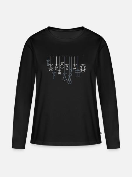 WEIHNACHTEN - Frauen Premium Bio Langarmshirt - Schwarz