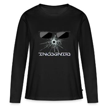 Lunettes de soleil en verre brisé - Incognito - T-shirt manches longues Premium bio Femme - noir - Devant - Julia (174cm)