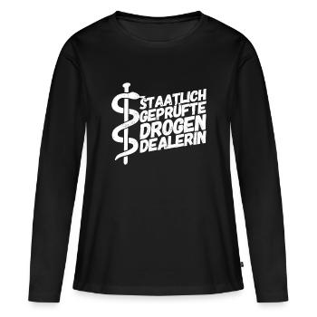 Apotheker Apotheke Pharmazeut - Frauen Premium Bio Langarmshirt - Schwarz - Vorne - Julia (174cm)