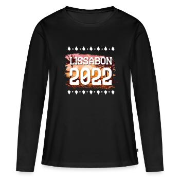 Lissabon 2022 - Frauen Premium Bio Langarmshirt - Schwarz - Vorne - Julia (174cm)