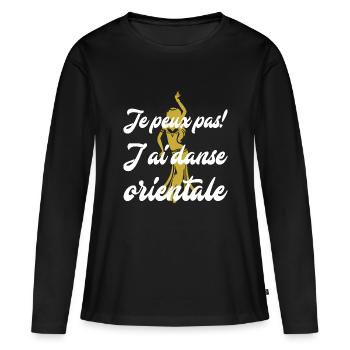 je peux pas j'ai DANSE ORIENTALE - T-shirt manches longues Premium bio Femme - noir - Devant - Julia (174cm)