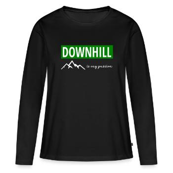 DOWNHILL is my passion - Frauen Premium Bio Langarmshirt - Schwarz - Vorne - Julia (174cm)