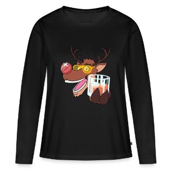 Christmas Party Rudolph - T-shirt manches longues Premium bio Femme - noir - Devant - Julia (174cm)