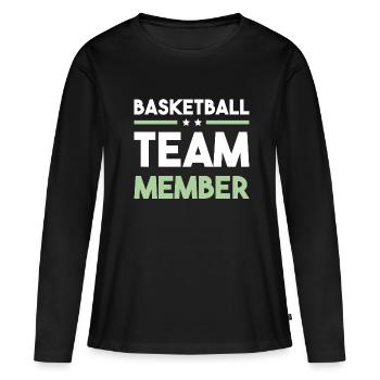 Équipe de basket-ball - T-shirt manches longues Premium bio Femme - noir - Devant - Julia (174cm)