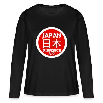 Japan Airforce - Women's Premium Organic Long Sleeve Shirt - black - Front - Julia (174cm)