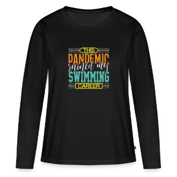 La pandémie de cadeaux de nageur a ruiné ma carrière de nageur - T-shirt manches longues Premium bio Femme - noir - Devant - Julia (174cm)