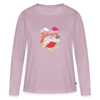 Buch Lover Geschenk Fun Library Lady Reader - Frauen Premium Bio Langarmshirt - Altrosa - Vorne - Julia (174cm)