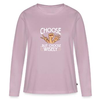 Steinpapierschere wählen, aber weise Geschenke wählen - Frauen Premium Bio Langarmshirt - Altrosa - Vorne - Julia (174cm)
