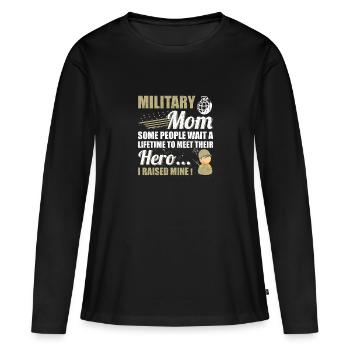 Militärmutter hat meinen Helden großgezogen, stolze Mutter von bewaffnet - Frauen Premium Bio Langarmshirt - Schwarz - Vorne - Julia (174cm)