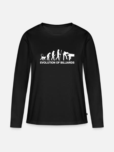 Entwicklung des Billardspiels - Frauen Premium Bio Langarmshirt - Schwarz