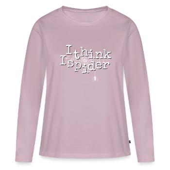 I Think I Spider Denglisch Dad Joke Cartoon Spinne - Frauen Premium Bio Langarmshirt - Altrosa - Vorne - Julia (174cm)