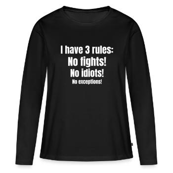Le videur ou la sécurité a ses trois règles. - T-shirt manches longues Premium bio Femme - noir - Devant - Julia (174cm)