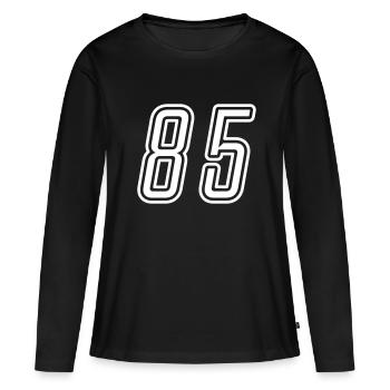 85 Numéro de numéro - T-shirt manches longues Premium bio Femme - noir - Devant - Julia (174cm)
