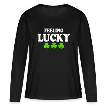 feeling lucky - Women's Premium Organic Long Sleeve Shirt - black - Front - Julia (174cm)