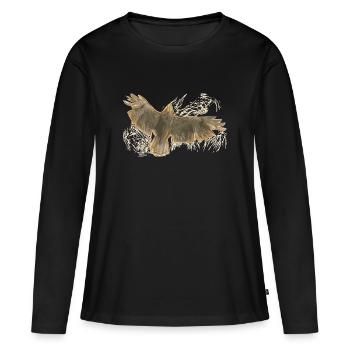 oiseau de proie - T-shirt manches longues Premium bio Femme - noir - Devant - Julia (174cm)