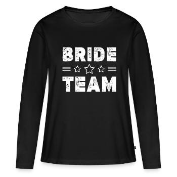 Équipe de la mariée - T-shirt manches longues Premium bio Femme - noir - Devant - Julia (174cm)