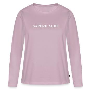 Sapere Aude Philosophe Immanuel Kant Livre - T-shirt manches longues Premium bio Femme - rose poudré - Devant - Julia (174cm)