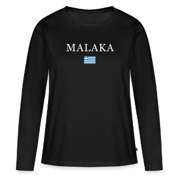 Malaka Grèce Grec Grec Grec fier - T-shirt manches longues Premium bio Femme - noir - Devant - Julia (174cm)