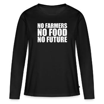 Agriculture agriculture Manifestation Manifestation Paysan - T-shirt manches longues Premium bio Femme - noir - Devant - Julia (174cm)