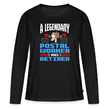 Postier Pension Post Retired Postal Worker - T-shirt manches longues Premium bio Femme - noir - Devant - Julia (174cm)