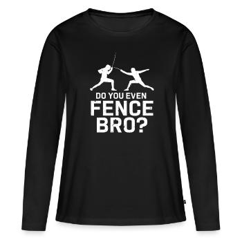 Est-ce que tu clôtures même frère? Escrime escrimeur sabre sport - T-shirt manches longues Premium bio Femme - noir - Devant - Julia (174cm)