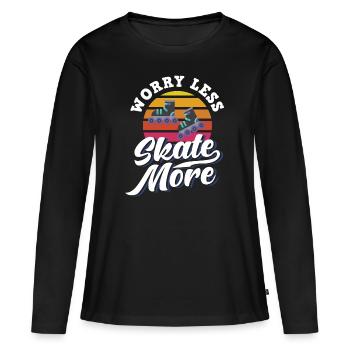 Fille en ligne patins à roulettes patinage à roulettes - T-shirt manches longues Premium bio Femme - noir - Devant - Julia (174cm)
