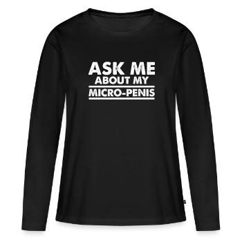 Micro-pénis Petit Pénis Bite Bite Club Micro - T-shirt manches longues Premium bio Femme - noir - Devant - Julia (174cm)
