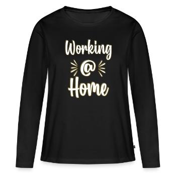 Home Work Home Home Office Family - Women's Premium Organic Long Sleeve Shirt - black - Front - Julia (174cm)