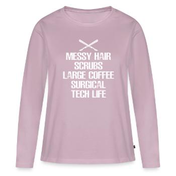 Kirurgisk Tech OTA Operations Teknisk OP Profession - Premium økologisk langærmet T-shirt til kvinder - gammelrosa - Foran - Julia (174cm)
